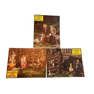 Set of 3 1954 Hansel &‎ Gretel Frame Tray Puzzle Puppet Animation Mike Myerberg